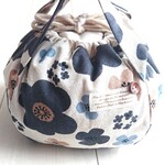 『Colon●巾着bag 』(大)■北欧テイスト／北欧flower(ナチュラル) 