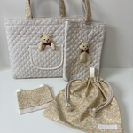 完成品●入園、入学セット●くま×花柄