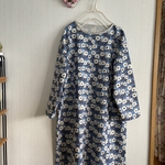 北欧調綿麻のドロップショルダーワンピース