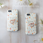 【iphone各種】バンカーリング 付き♥チューリップ 花柄 シリコン ソフトケース
