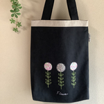 リバティ＊アップリケと刺繍のサブバッグ