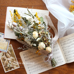 ナチュラルに春を楽しむ♪ ミモザとユーカリ、薔薇のスワッグ　（ブーケ）
