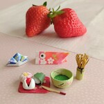 ミニチュア 三つの和菓子とお抹茶セット  ～春🌸
