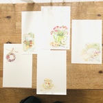 【再販】5枚組＂プロヴァンス風 Tea Room(シック)＂他水彩イラストポストカード