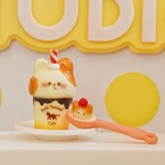④ピンク「プリにゃんドリンクとひとくちプリにゃん3点セット」ミニチュア小物やストラップ・フックピアスに