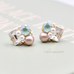 ミルクティーとミントグリーンのピアスorイヤリング