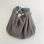 送料込み　レザー×リバティ　巾着バック