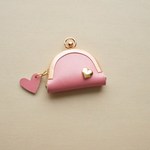 丸い口金が可愛いアクセサリーケース・パステルピンク・ハート・受注販売