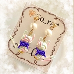 【送料無料】【猫好きさんへ♡】 no.453 水引 ♡ イヤリング or ピアス