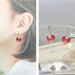 16kgpピアス　生花のアクセサリー　本物のミニバラひとひらピアス/イヤリング　