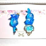青い海の クラゲ 猫ちゃん ♡ ピアス　イヤリング　マスクチャーム　からお選びいただけます