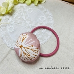 ☆現品☆⚮̈ミナペルホネン生地使用⚮̈hanahane(pink beige)ヘアゴム①