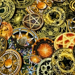 (再販×4)魔法陣とペンタクル(yellow)＊ジャンクジャーナル＊コラージュ素材＊コラージュペーパー