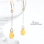 揺れるチェコドロップ~YELLOW~(510) ピアス/イヤリング/ノンホールピアス/樹脂ピアス