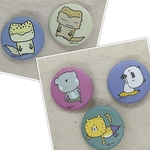 【SALE】缶バッジ　爬虫類＆ヨガアニマルセット