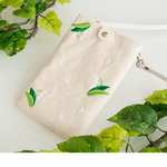 スマホポシェット 【 刺繍 スズラン 】 帆布 春 花 フラワー 母の日 ギフト A074I