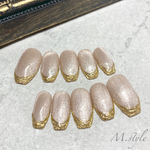 【再販】大人気です！マグネット#ニュアンス#ミラー#フレンチ#ネイルチップ#秋