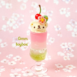 春くまの桜クリームソーダ 【観賞用/片耳ピアス/片耳イヤリング/ネックレス】