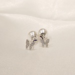 ビジュー　✕　バタフライ　ピアス