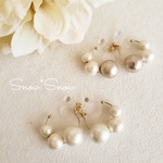 【再販※20】三日月🌙フープ×cottonpearlノンホールピアス