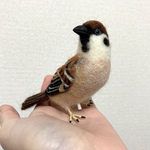 羊毛フェルト　すずめ