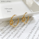 シンプル結び目 デザイン ハーフフープピアス 2pcs