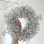 flower wreath  " MEL "  かすみ草 フレッシュ ドライフラワー リース