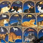 (再販×9)🐈‍⬛猫の十二星座A🐈‍⬛＊ジャンクジャーナル＊コラージュ素材＊コラージュペーパー