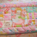 hana*ハンドメイド★ハローベイビー横長パッチワークポーチ☆スイッチライト用ポーチ