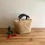 小さい麻紐バッグ（持ち手こげ茶）②