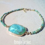 *14kgf*Mermaid Lagoon Drusy  チタニアムクリスタル＆ターコイズブレスレット