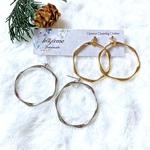 【大ぶり】ツイストフープ/ゴールド/シルバー/1セット価格です★ ハンドメイドピアス/イヤリング no.437