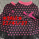SALE★犬服★星柄ワンピース（ブラック×ピンク）