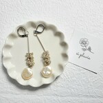 moon long /  月 ロング シルバー ピアス イヤリング