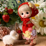 stodoll用（5インチぐらい）＊お花畑セット＊レッド