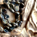 【8コセット】JIRI＊IVANA#czech beads#チェコビーズ　lentil10㎜ jet black/picasso