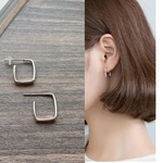 シンプルRectangleシルバー925ピアス
