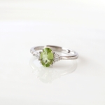 silver925 ペリドット リング*CZ*(7×5mm)