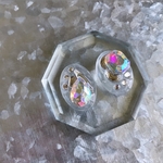 glass oval nuance crystal Earrings ①