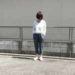 ちょい長テーパードパンツ  グリーン