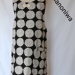 【再販】バッグクロスエプロン　サークルフラワー　クロ