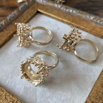 2個15mmリング台座　ゴールド