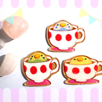 再販☆ティーカップインコ(｡･ө･｡)ブローチ