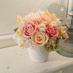 riiixxmaaa様専用ページです。🔶プリザーブドフラワーのライトピーチポットアレンジ
