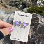 パープルバタフライゴールドピアス