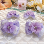 ワンコ用バレッタ♡ふんわりパープルflower