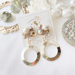 Swarovski &perl bijou gold hoop