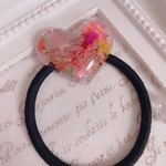 PINK Flower☆ヘアゴム ハート