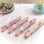 《４個組》ウッドクリップ　花付き　布