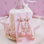ピンクのいちごピアス/イヤリング 　R582